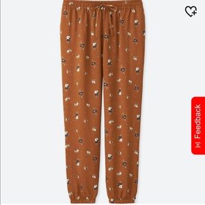 Want to Buy UNIQLO Rust Floral Drape Pants